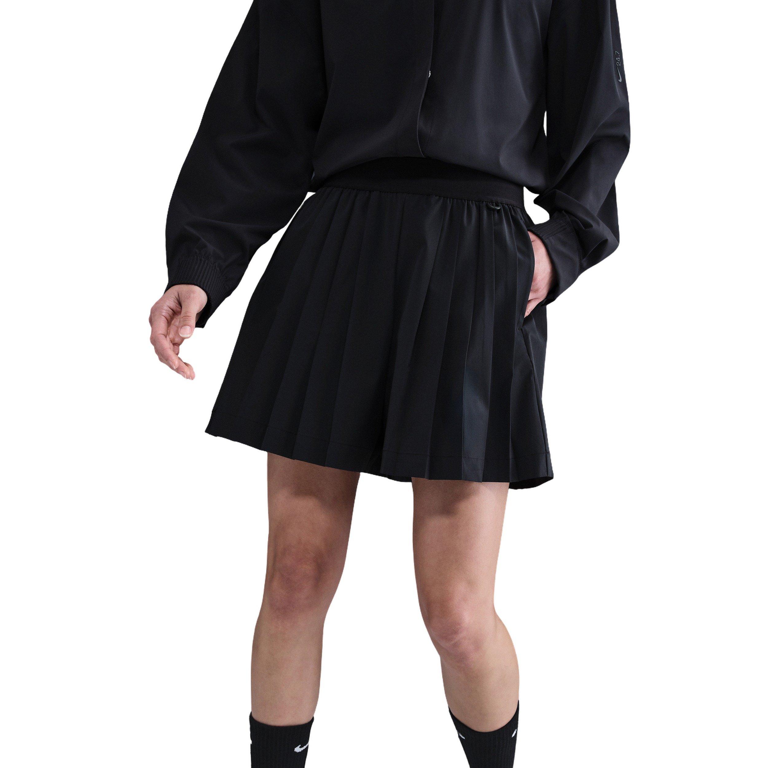 Nike Women's 24.7 PerfectStretch Dri-FIT High-Waisted Loose Pleated Skort - Black - BLACK